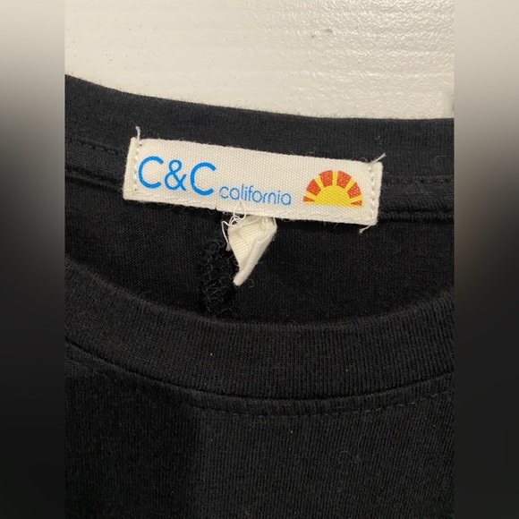 C&C California Classic Black T-Shirt Dress w/tie belt Size medium - Picture 3 of 10